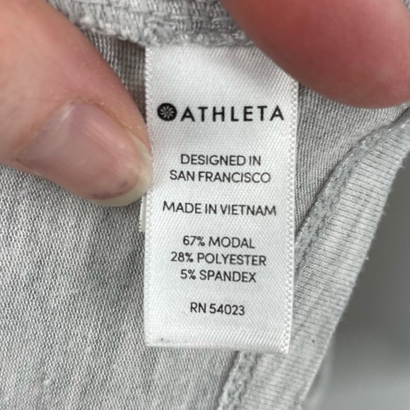 Athleta S Cloudlight Relaxed Asymmetrical Top Gray 353951 Modal Blend - Picture 5 of 7